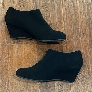 Size 11 Black Wedge Ankle Boots